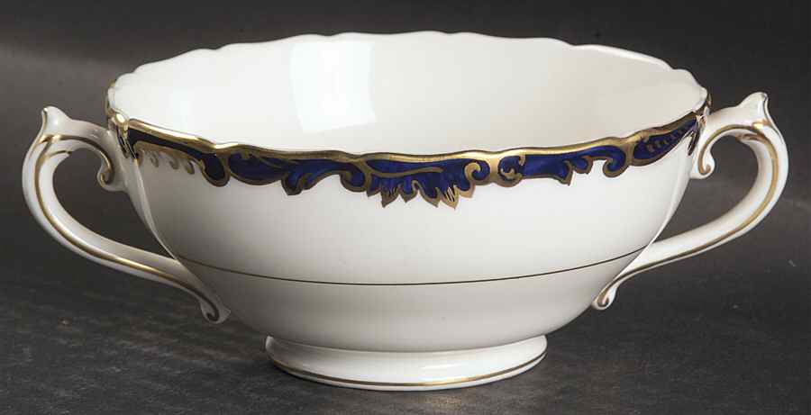 Admiral Cobalt Blue Footed Cream Soup Bowl by Coalport-1