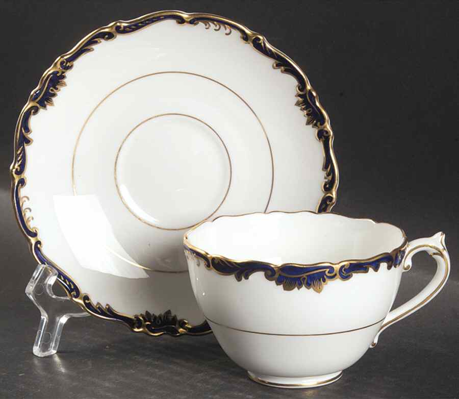 Admiral Cobalt Blue Footed Cup & Saucer Set by Coalport-1