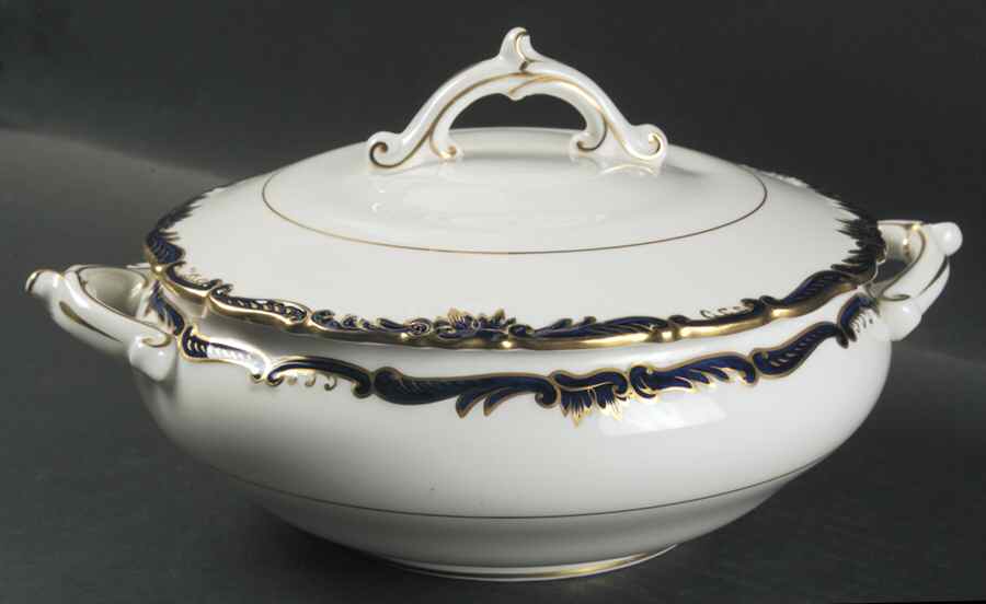 Admiral Cobalt Blue Round Covered Vegetable by Coalport-1