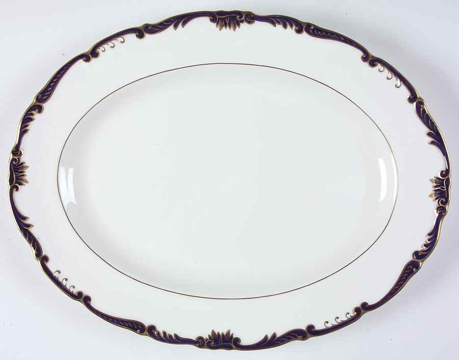 Admiral Cobalt Blue 15" Oval Serving Platter by Coalport-1