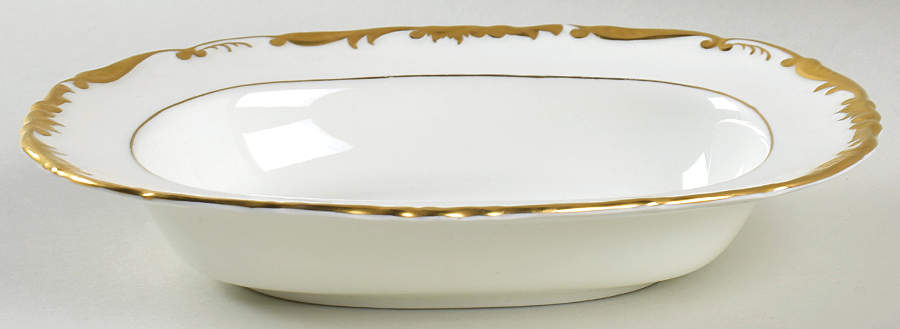 Admiral White and Gold 8" Oval Vegetable Bowl by Coalport-1