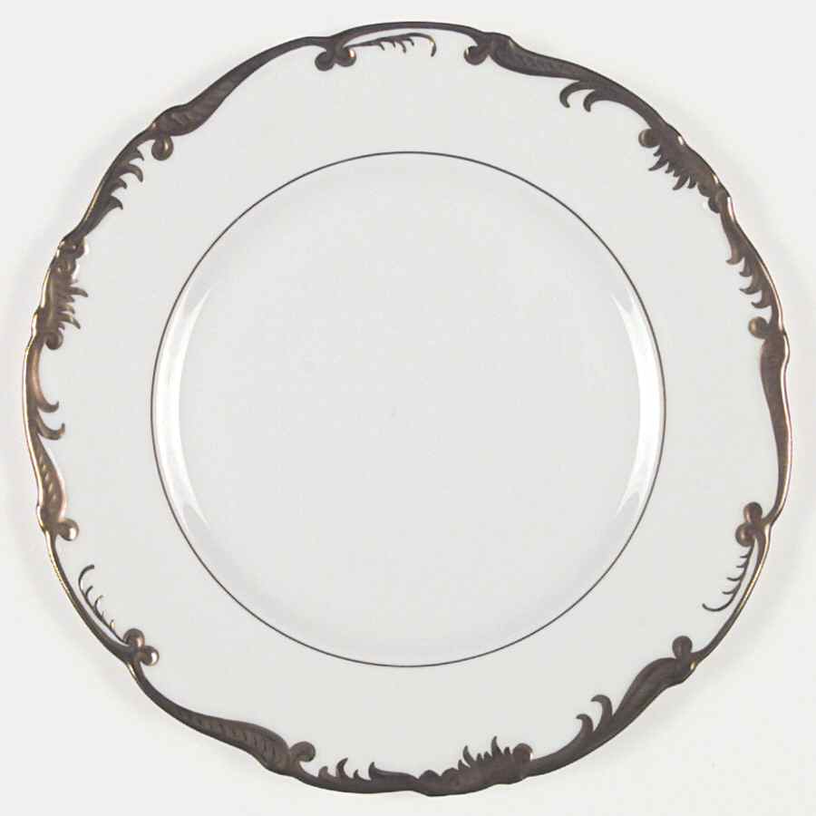 Admiral White and Gold Dinner Plate by Coalport-1