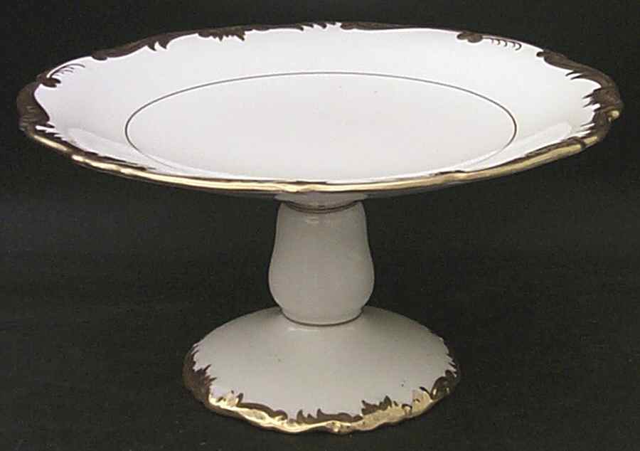 Admiral White and Gold Round Compote (Height X Width) by Coalport-1