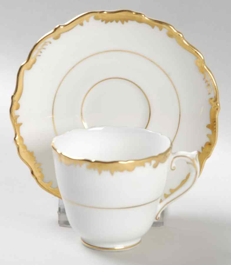 Admiral White and Gold Footed Demitasse Cup & Saucer Set by Coalport-1