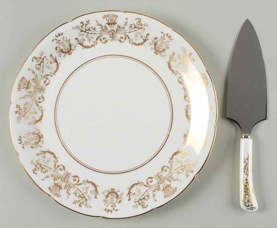 Allegro Cake Plate and Server (Boxed Set) by Coalport-1