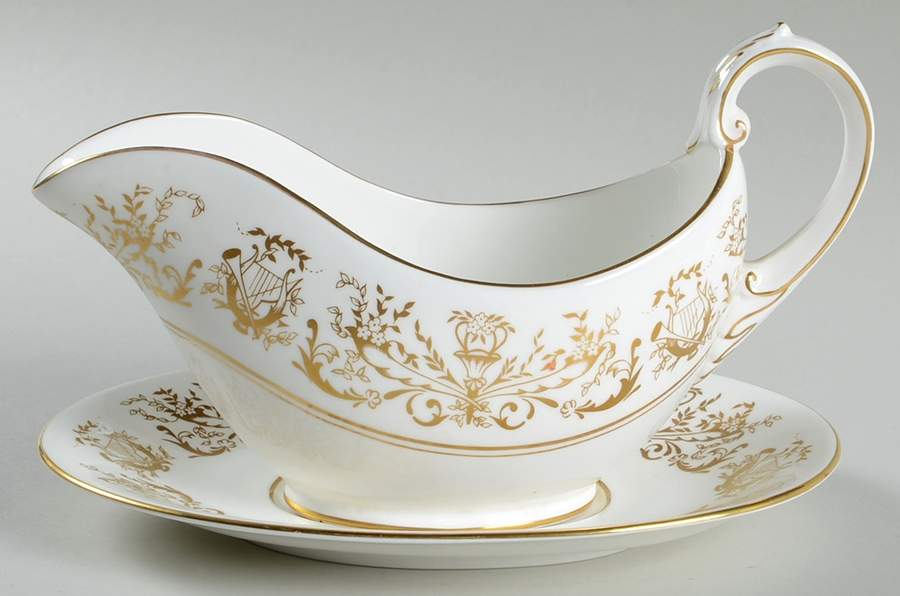 Allegro Gravy Boat & Underplate by Coalport-1