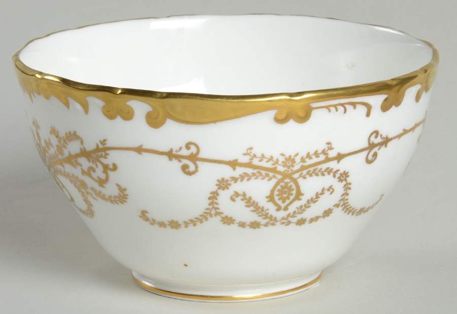 Anniversary White Open Sugar Bowl by Coalport-1
