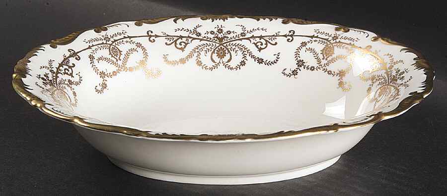 Anniversary White 9" Oval Vegetable Bowl by Coalport-1