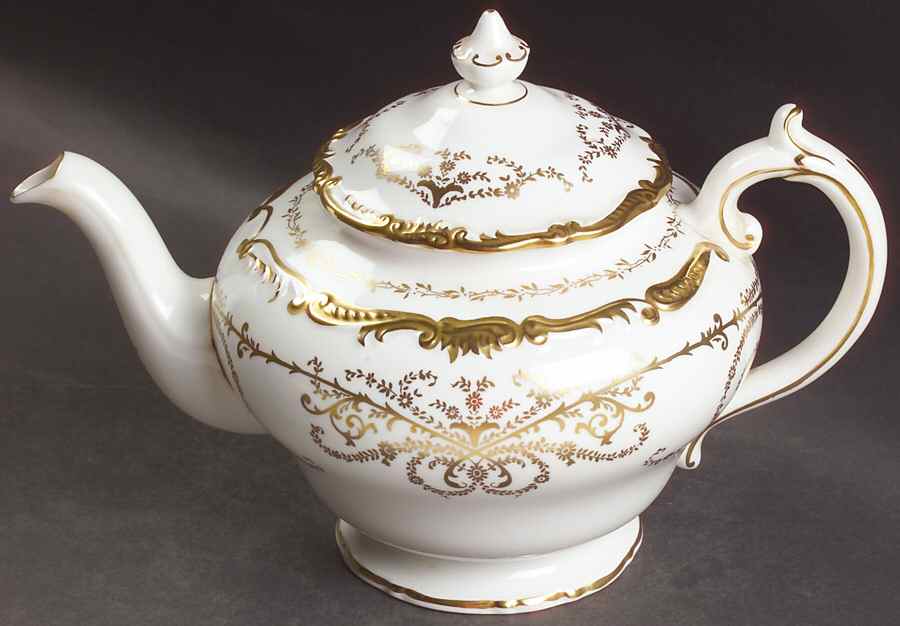Anniversary White Teapot & Lid by Coalport-1