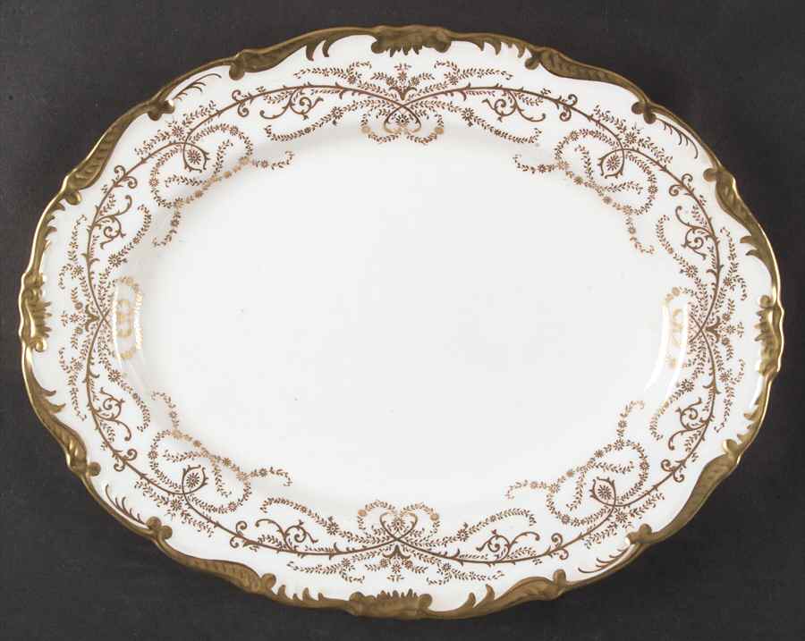 Anniversary White 12" Oval Serving Platter by Coalport-1