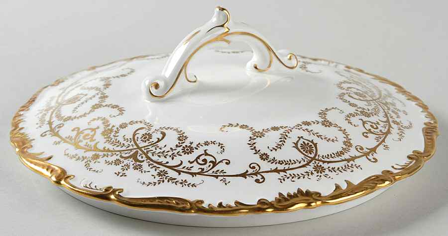 Anniversary White Lid for Round Vegetable by Coalport-1