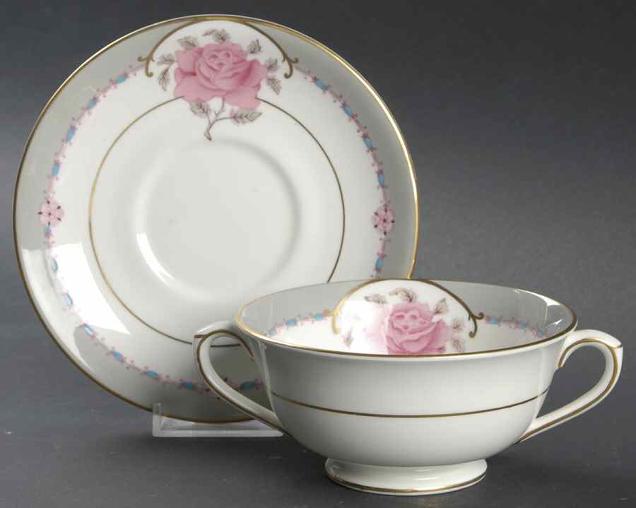 Aristocrat Footed Cream Soup Bowl & Saucer Set by Coalport-1