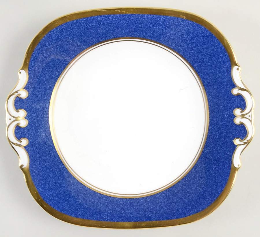 Athlone Blue Square Handled Cake Plate by Coalport-1