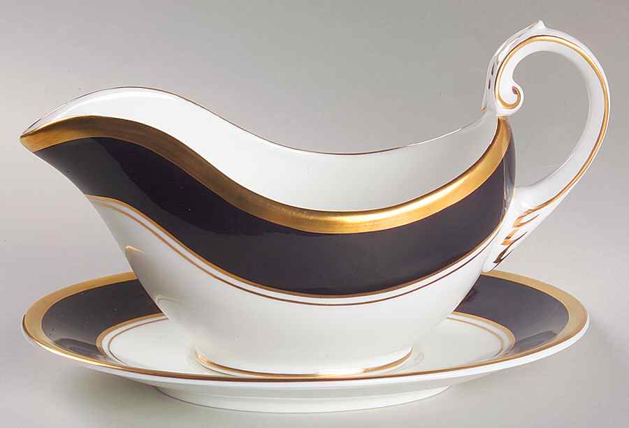 Athlone Brown Gravy Boat & Underplate by Coalport-1