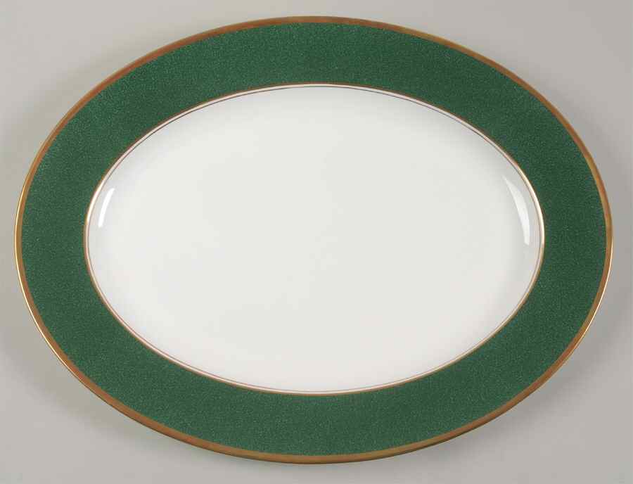 Athlone Green 15" Oval Serving Platter by Coalport-1