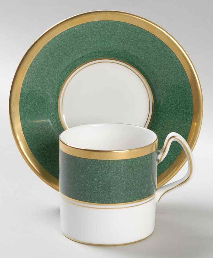 Athlone Green Flat Demitasse Cup & Saucer Set by Coalport-1