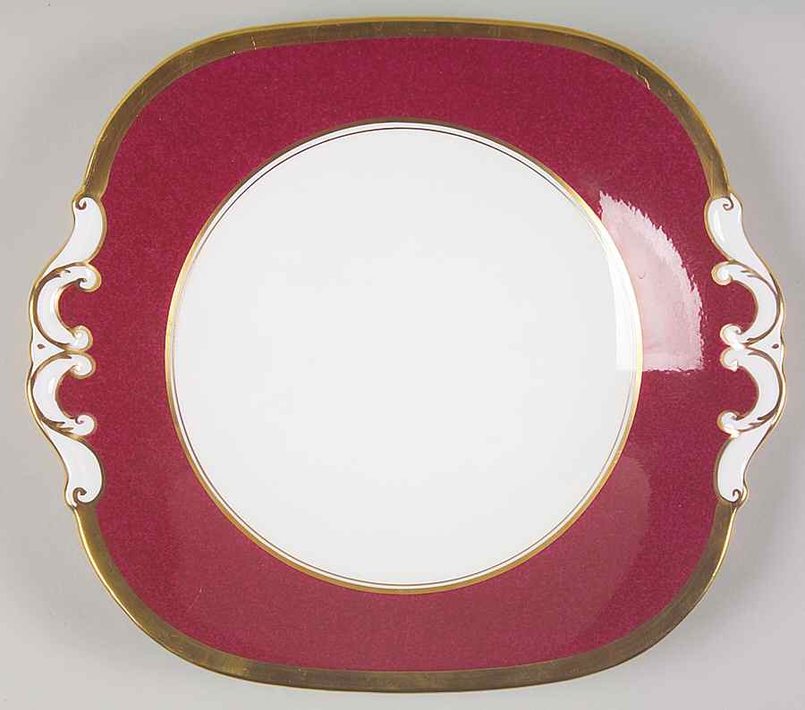 Athlone Marone (Ruby) Square Handled Cake Plate by Coalport-1