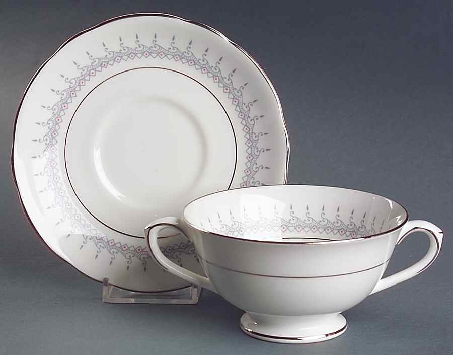 Avon Footed Cream Soup Bowl & Saucer Set by Coalport-1