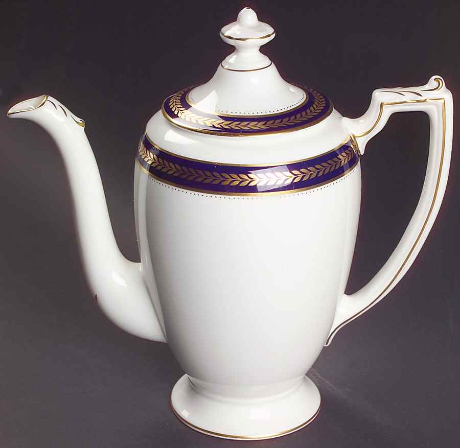 Blue Wheat Coffee Pot & Lid by Coalport-1