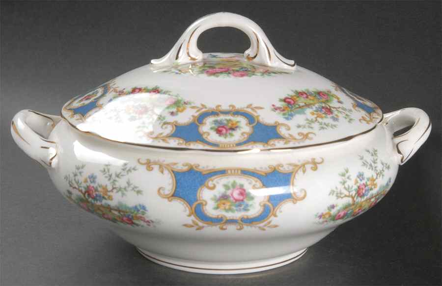 Broadway Blue Round Covered Vegetable by Coalport-1