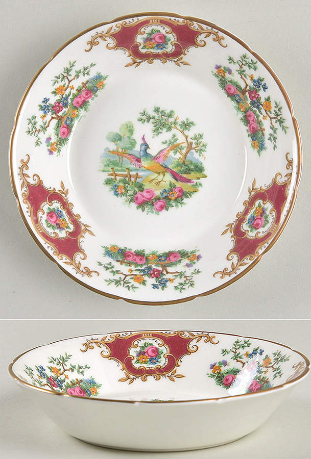 Broadway Marooon (Scalloped) Fruit/Dessert (Sauce) Bowl by Coalport-1