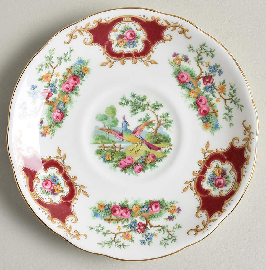 Broadway Marooon (Scalloped) Saucer for Footed Cup by Coalport-1