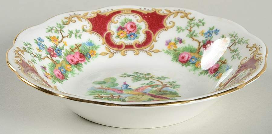 Broadway Marooon (Scalloped) Fruit/Dessert (Sauce) Bowl by Coalport-1