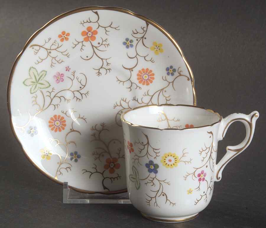 Brookdale  Flat Demitasse Cup & Saucer Set by Coalport-1