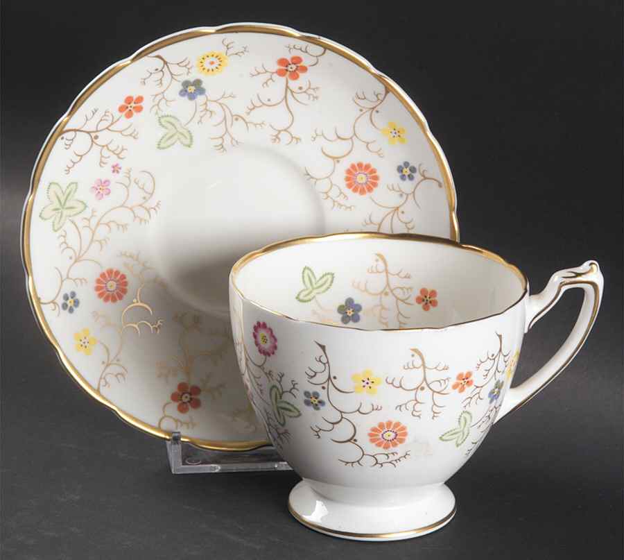 Brookdale  Footed Cup & Saucer Set by Coalport-1