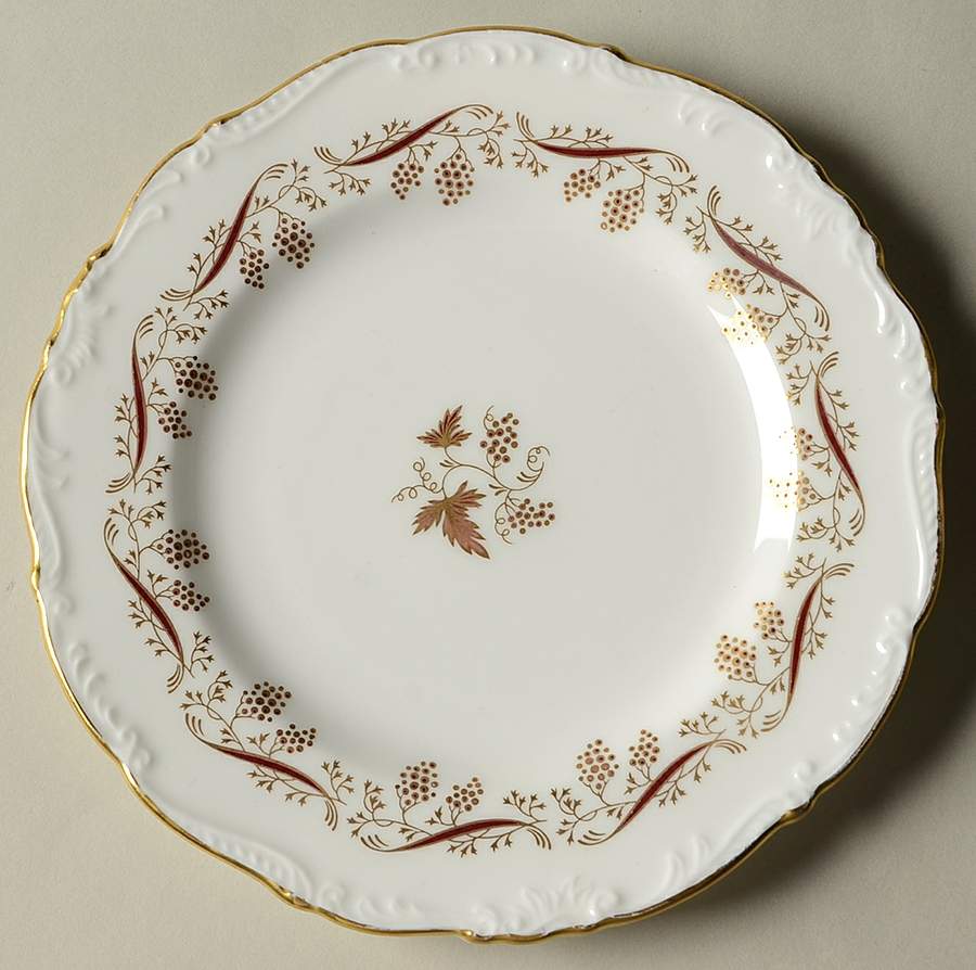 Burgundy Bread & Butter Plate by Coalport-1