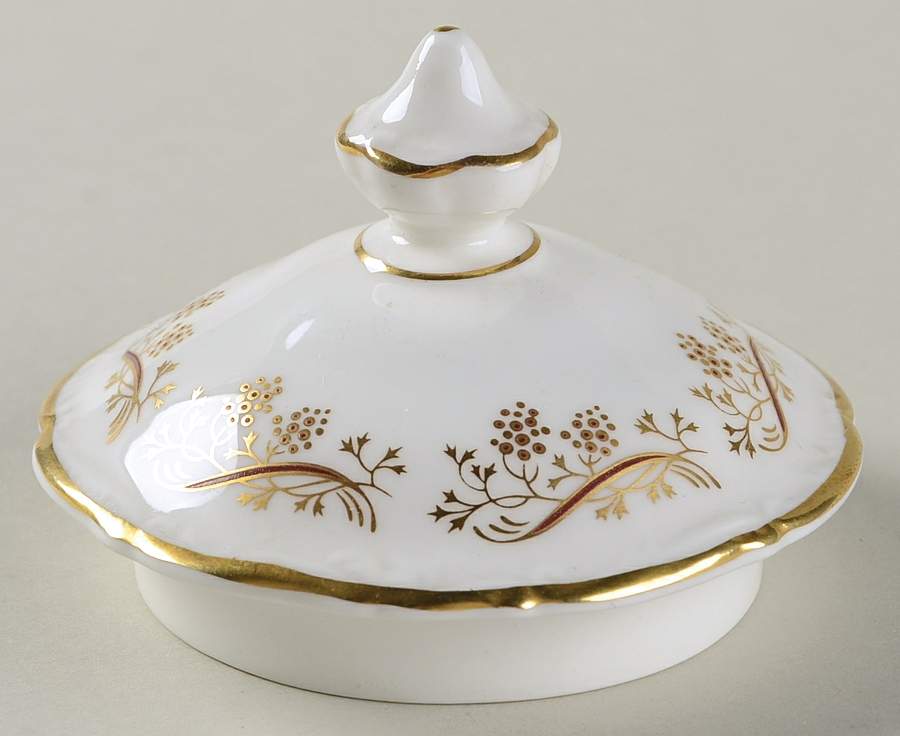 Burgundy Lid for Sugar Bowl by Coalport-1