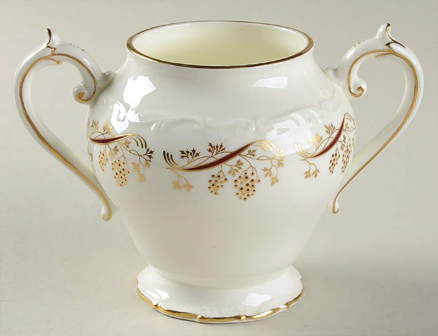Burgundy Sugar Bowl No Lid by Coalport-1