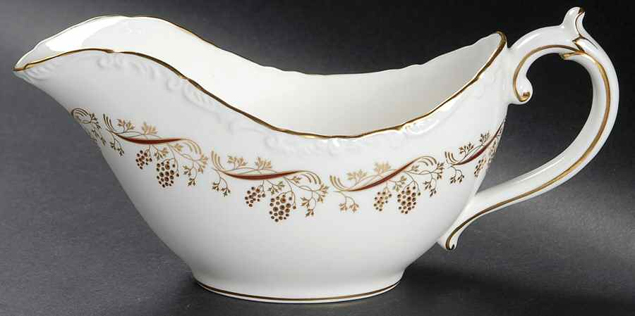Burgundy Gravy Boat by Coalport-1