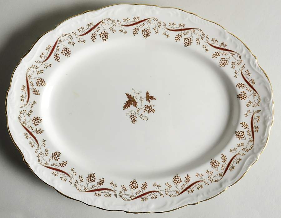 Burgundy 12" Oval Serving Platter by Coalport-1