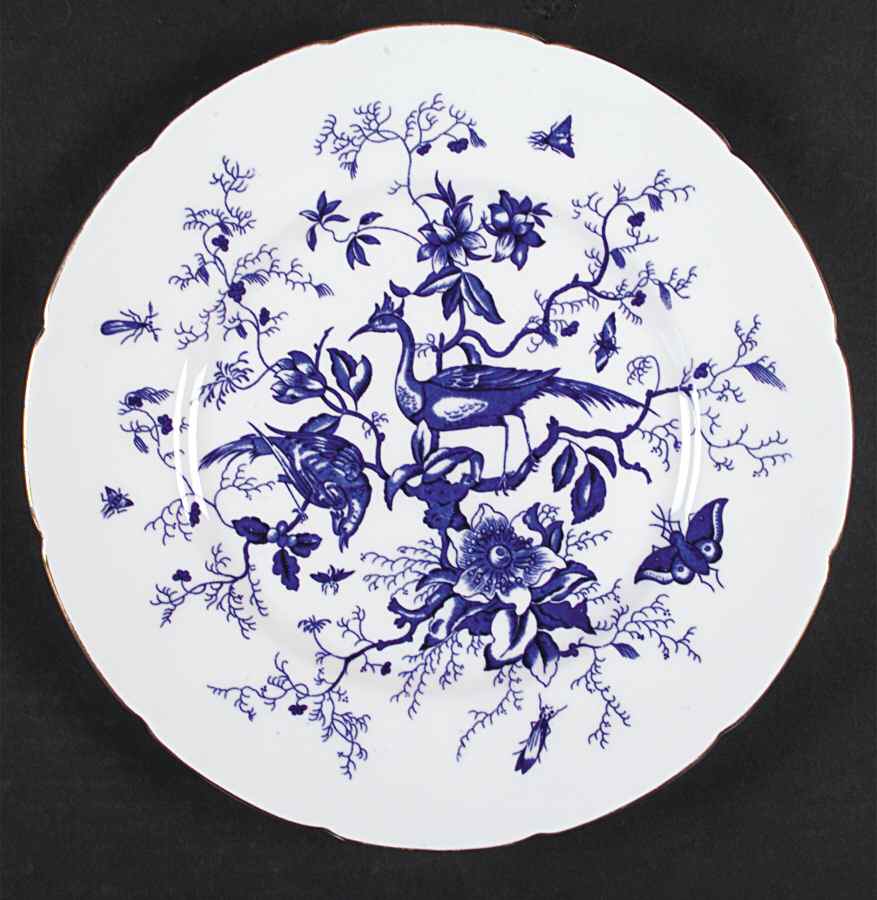 Cairo Blue On White (Not Raised, Gold) Dinner Plate by Coalport-1