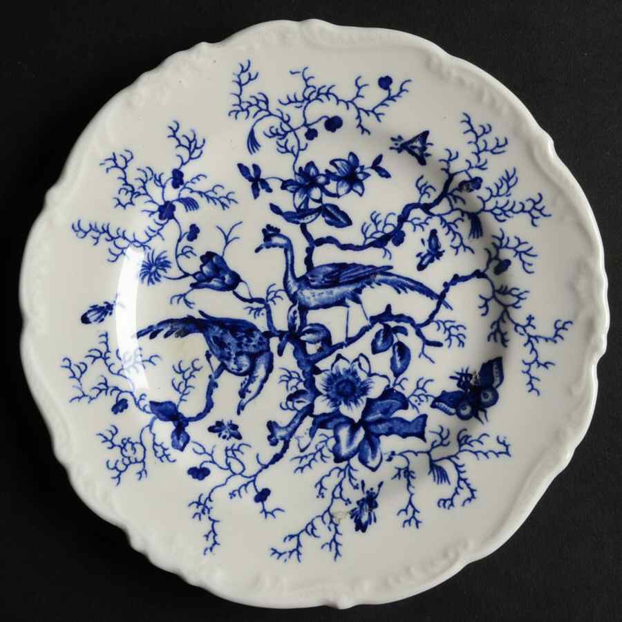 Cairo Blue on White (Raised Edge, No Trim) Bread & Butter Plate by Coalport-1