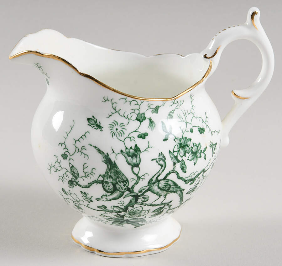 Cairo Green on White (Gold) Creamer by Coalport-1