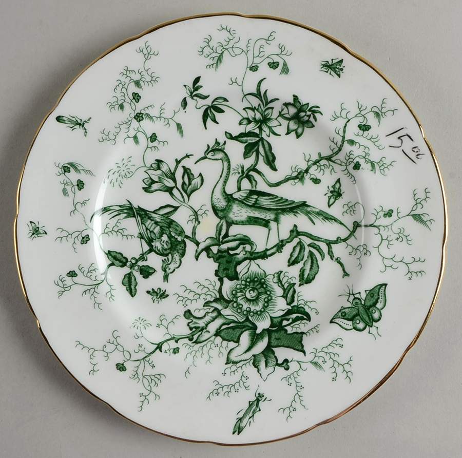 Cairo Green on White (Gold) Salad Plate by Coalport-1