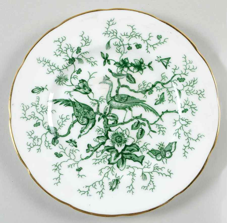 Cairo Green on White (Gold) Bread & Butter Plate by Coalport-1