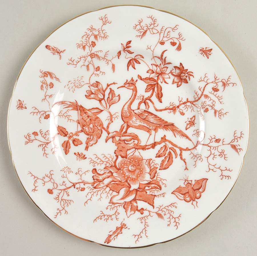 Cairo Rust On White (Not Raised, Gold) Salad Plate by Coalport-1