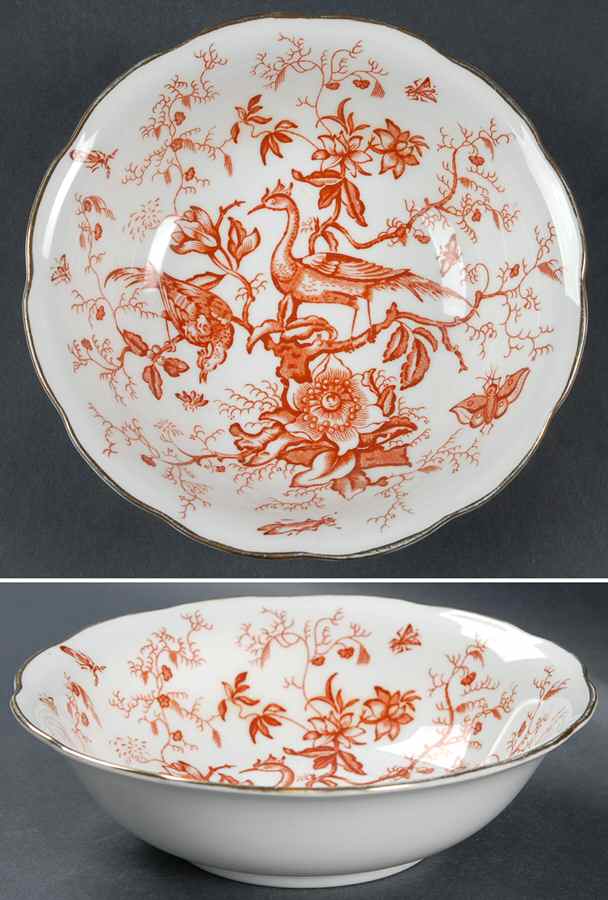 Cairo Rust On White (Not Raised, Gold) Coupe Cereal Bowl by Coalport-1