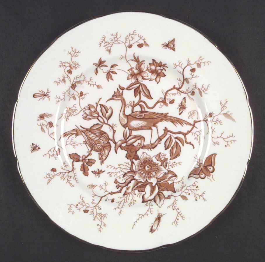 Cairo Rust On White (Not Raised, Gold) Dinner Plate by Coalport-1