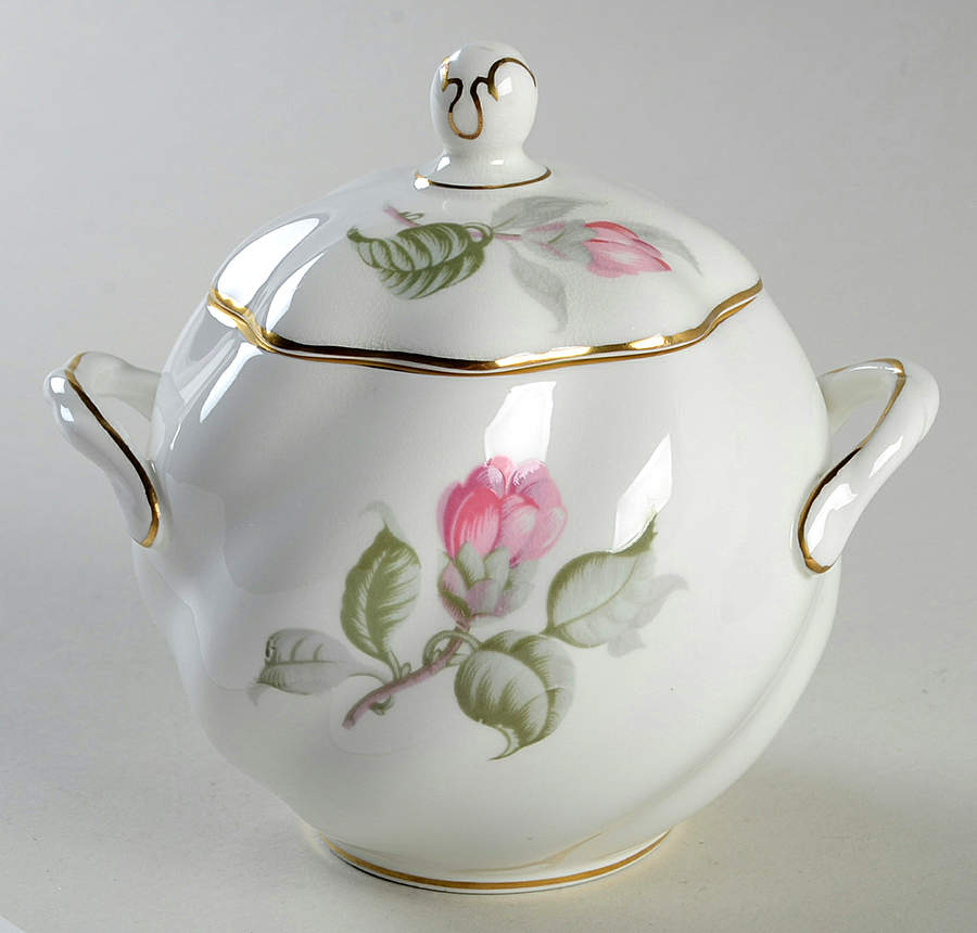 Camellia (Gold Trim) Sugar Bowl & Lid by Coalport-1
