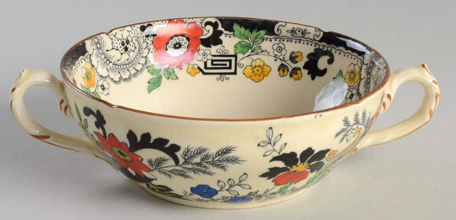 Canton (Cream) Flat Cream Soup Bowl by Coalport-1