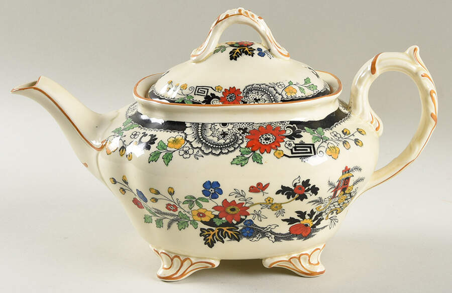 Canton (Cream) Teapot & Lid by Coalport-1