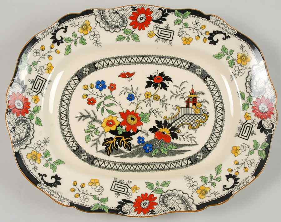 Canton (Cream) 13" Oval Serving Platter by Coalport-1