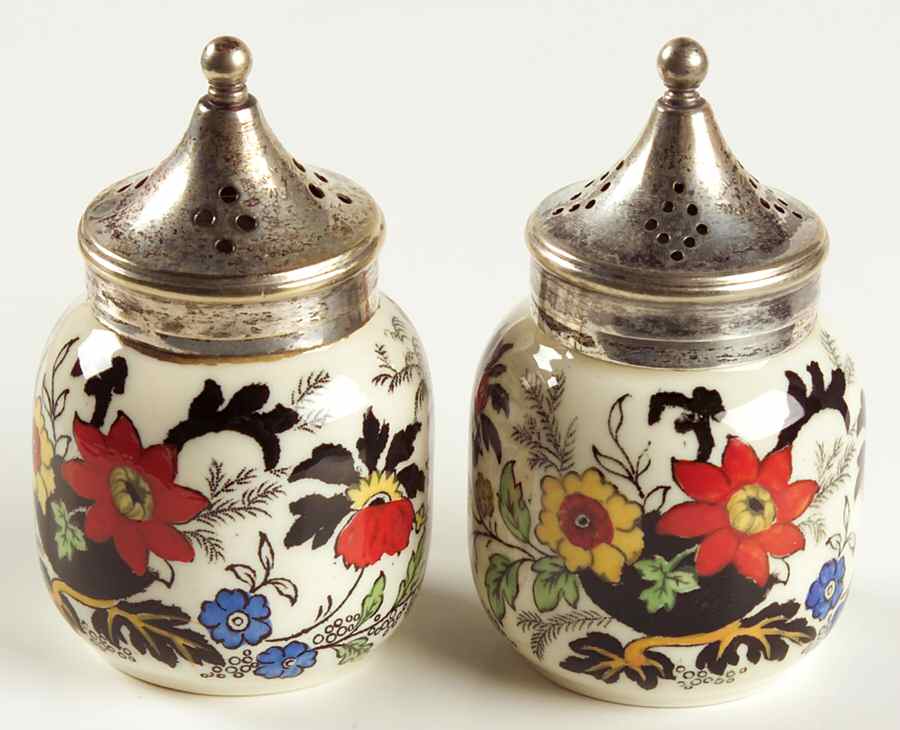 Canton (Cream) Salt & Pepper Set by Coalport-1