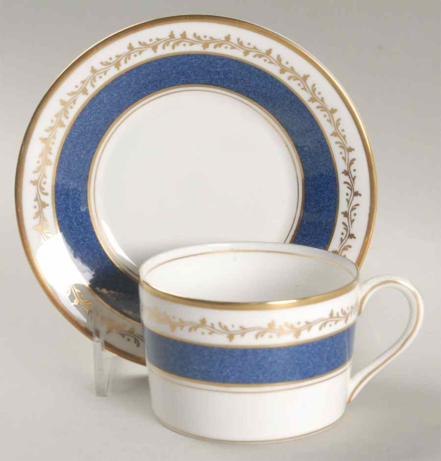 Cardova Cobalt Blue Flat Cup & Saucer Set by Coalport-1