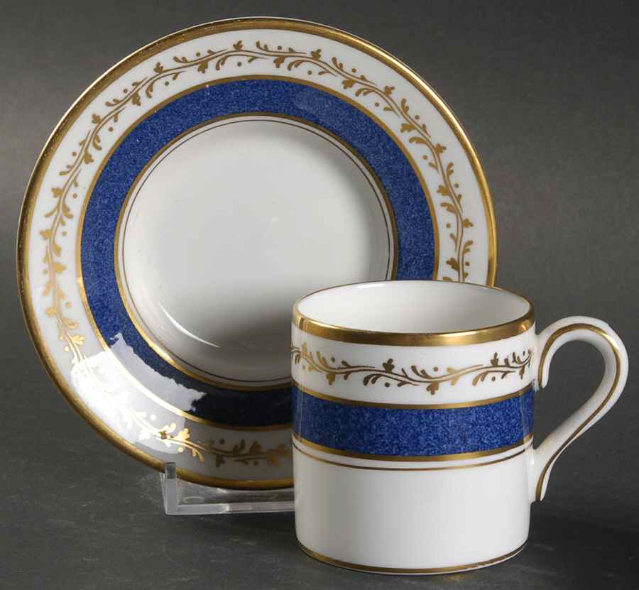 Cardova Cobalt Blue Flat Demitasse Cup & Saucer Set by Coalport-1