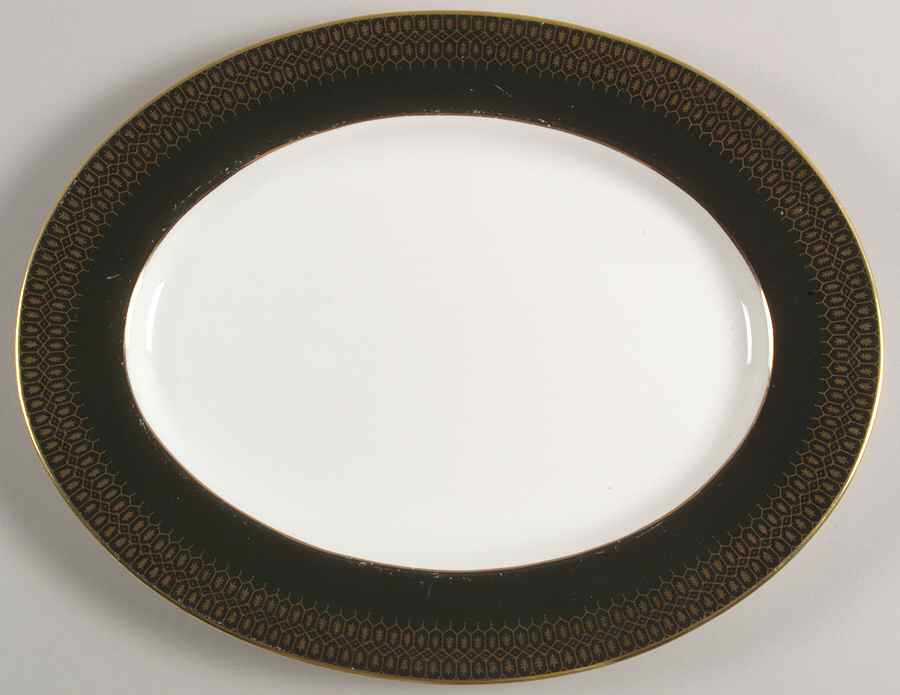 Chateau Green (Smooth Edge) 13" Oval Serving Platter by Coalport-1